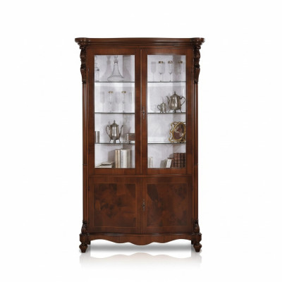Muebles de madera de lujo Armario Vitrina Estante Archivador Armario de cristal Antiguo