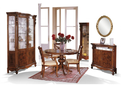 Juego de comedor de lujo de 6 piezas de madera, mueble cómoda, 3 sillas, mesa, vitrina nuevo.