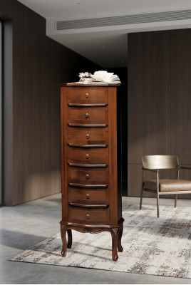 Cómoda con 6 cajones Aparador blanco Aparador de madera Gabinete de cajones Armario