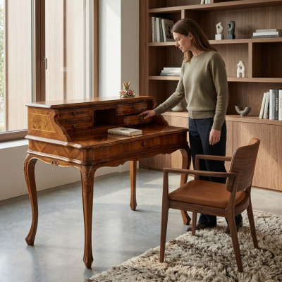 Muebles de oficina Mesa de trabajo Marrón Escritorio Secretario Mesa de computadora Mesa Mesas