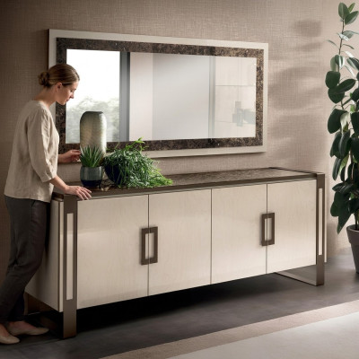Mueble consola de diseño elegante de madera espejo cómoda armario 2 piezas mesa consola