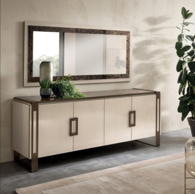 Mueble consola de diseño elegante de madera espejo cómoda armario 2 piezas mesa consola