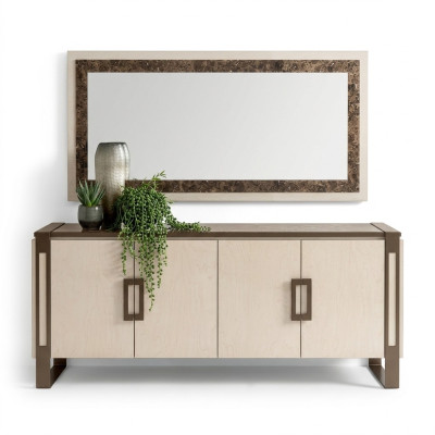 Mueble consola de diseño elegante de madera espejo cómoda armario 2 piezas mesa consola