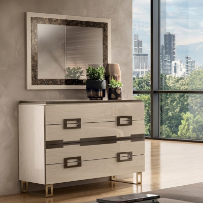 Mesa de madera con espejo, tocadores, armario de tocador, diseño moderno, grupo de muebles.
