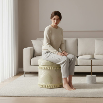 Diseño taburete Diseño otomana Asiento textil Chaise Longue Pufa