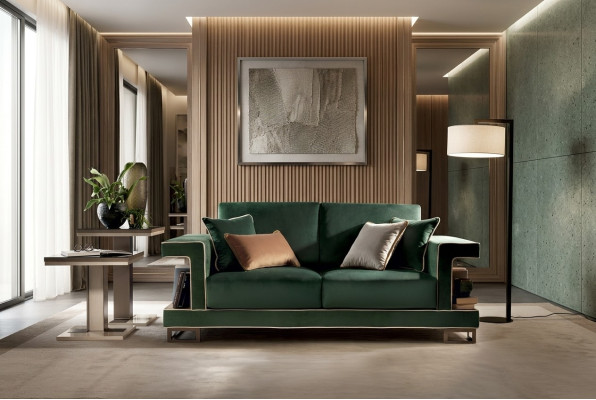 Sofá de lujo de dos plazas, diseño de muebles tapizados en tela, sofás, sofás-cama nuevos.