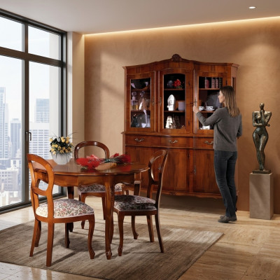 Mueble de aparador Vitrina Bufé Armario de cristal Armario de madera Muebles macizos Italia vidrio