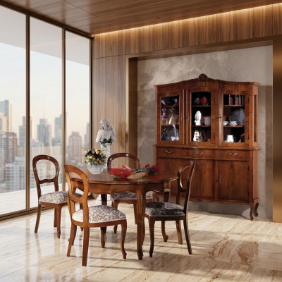 Mueble de aparador Vitrina Bufé Armario de cristal Armario de madera Muebles macizos Italia vidrio