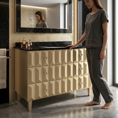 Lavabo, tocador, armario clásico, baño italiano, mueble bajo.