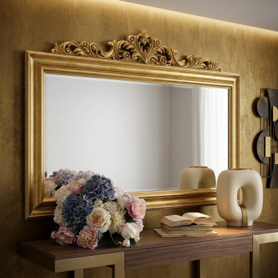 Marco de madera real de diseñador clásico Espejo XXL 184x117 Espejo - Modelo BV