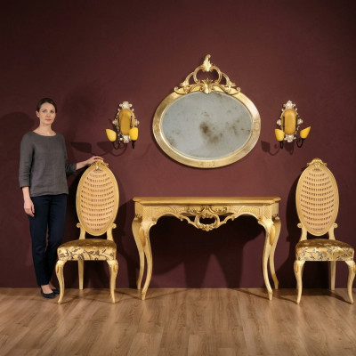 Consola mesa cómoda con espejo Conjunto de muebles de lujo Clase Estilo Moderno 2 piezas Nuevo