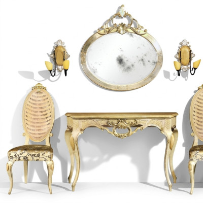 Consola mesa cómoda con espejo Conjunto de muebles de lujo Clase Estilo Moderno 2 piezas Nuevo