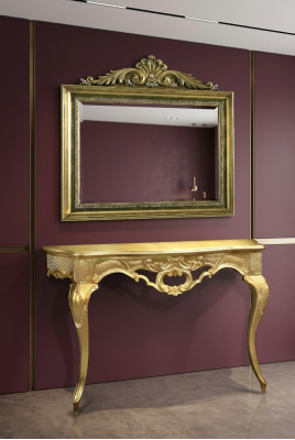Consola Cómoda Mesa de pared Clásica consola Mesa consola con espejo de lujo