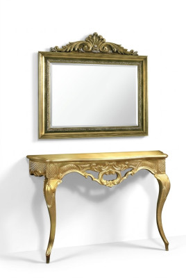 Consola Cómoda Mesa de pared Clásica consola Mesa consola con espejo de lujo