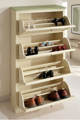 Mueble de zapatos de madera con 4 compartimentos, muebles macizos, zapatero, estante de zapatos, estante nuevo.