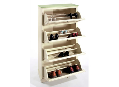 Mueble de zapatos de madera con 4 compartimentos, muebles macizos, zapatero, estante de zapatos, estante nuevo.