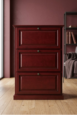 Mueble para zapatos de 3 compartimentos de madera maciza, mueble masivo, zapatero, estantería de zapatos, estante.
