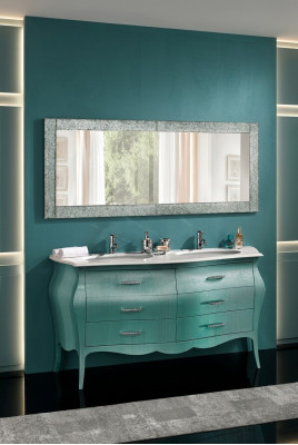 Set de lavabo con espejo, diseño de lujo, espejo de mesa, armario, muebles nuevos.
