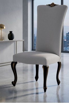 Silla de comedor Silla de comedor Sillas de relajación Silla de terciopelo y madera beige diseño de asiento.