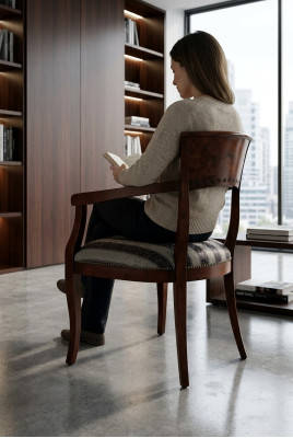 Silla con reposabrazos Silla de comedor Madera Nuevo Sillas de comedor Sillón Diseño Déco