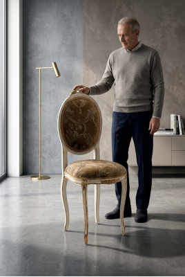 Diseño de silla tapizada Royal Sillas Silla de comedor Silla de oficina Silla Barroca Art déco