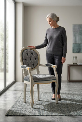 Silla de diseño marrón, silla de respaldo acolchado, sillas de comedor, silla de oficina, moderna.