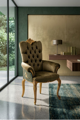 Silla con reposabrazos Silla de comedor de madera Sillas de comedor Diseño de sillón Art déco