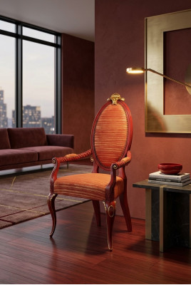 Sillas de madera de diseñador Silla acolchada Silla de salón Silla de comedor con reposabrazos