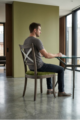 Diseño silla silla tapizada sillas de comedor modernas lujo tela madera muebles