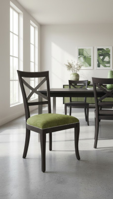 Diseño silla silla tapizada sillas de comedor modernas lujo tela madera muebles