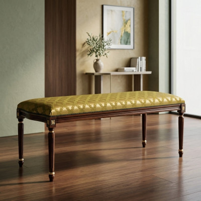 Diseño de lujo Taburete Acolchado Moderno Asiento Textil Relajarse Sofá de acompañamiento Chesterfield
