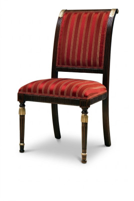 Silla Asiento Acolchado Silla Italia Lujo Sillas de comedor Tela Madera 1x Sillón