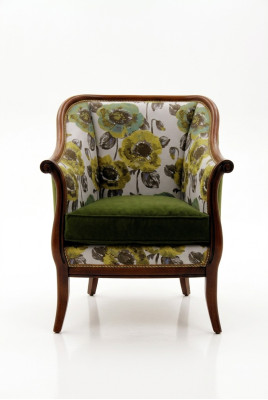 Butaca tapizada individual nueva, sillón de diseño tapizado en tela.