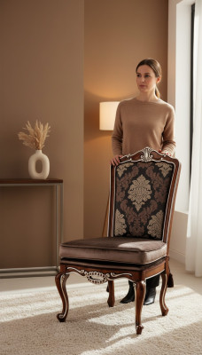 Silla de tela de diseñador Sillas de comedor Sillas de comedor de madera maciza Silla de madera de comedor