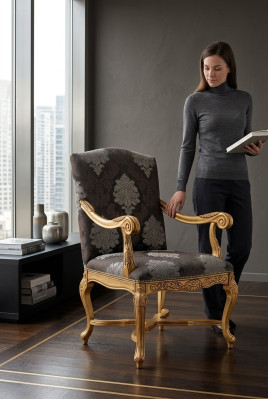 Sala de estar comedor Sillón Silla tapizada Apoyabrazos Sillón de lujo Silla Sillas