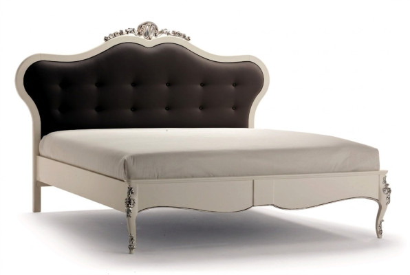 Diseño de dormitorio cama de lujo 180x200 Marco de cama doble de tela en beige Camas nuevas