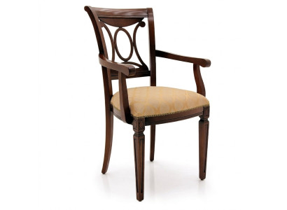 Diseño de silla tapizada de madera para oficina o comedor con reposabrazos, clásica y nueva.