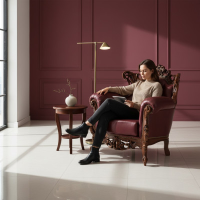 Sillón 90 x 82 cm Sofá Acolchado Diseñador Cuero 1 Plaza Acolchado Asiento Sofás Nuevo