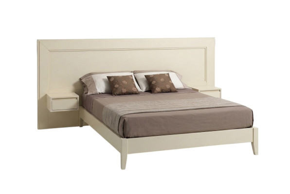 Diseño moderno de muebles de lujo, set de 4 piezas para equipamiento de hotel, 2 camas + mesita de noche.