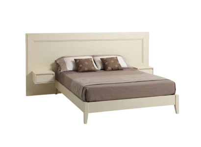 Diseño moderno de muebles de lujo, set de 4 piezas para equipamiento de hotel, 2 camas + mesita de noche.