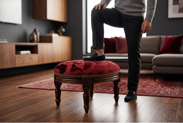 Taburete tapizado de diseño lujoso: taburete multifuncional en un estilo exquisito.