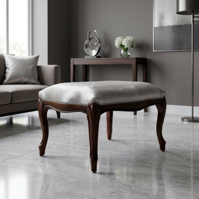 Ottomana Silla Chaise Acolchada Pufa Azul Nuevo Diseño Taburete Reposapiés