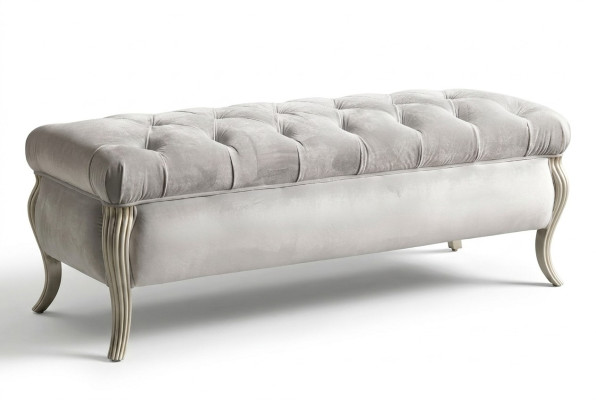 Chesterfield Design Taburete Pouf Oval Reposapiés Muebles Taburete Tapizado Taburete de Asiento