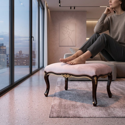 Ottomana chaiselongue banco de asiento textil diseñador taburete reposapiés taburete auxiliar