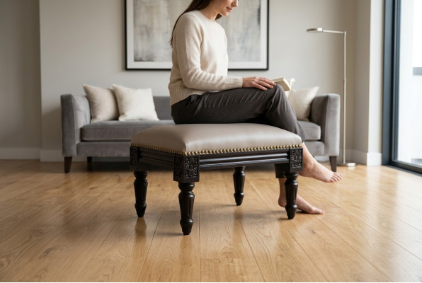 Taburete de diseñador, banco acolchado de sala de estar, reposapiés, otomana, taburete, puf de asiento
