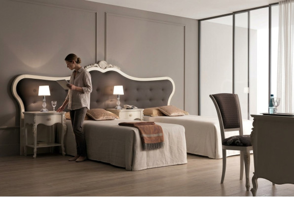 Hotel diseño 2x camas modernas conjunto de muebles de dormitorio de lujo 2 piezas.