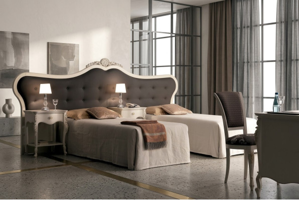Hotel diseño 2x camas modernas conjunto de muebles de dormitorio de lujo 2 piezas.