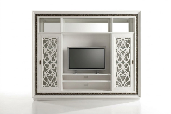 Armario vitrina de madera para la sala de estar Muebles de TV Paneles de pared modernos Diseño de sala de estar