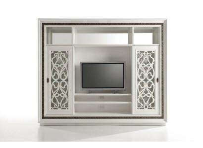 Armario vitrina de madera para la sala de estar Muebles de TV Paneles de pared modernos Diseño de sala de estar