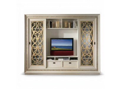 Mueble de televisión de pared empotrada de madera maciza moderno de madera auténtica nuevo
